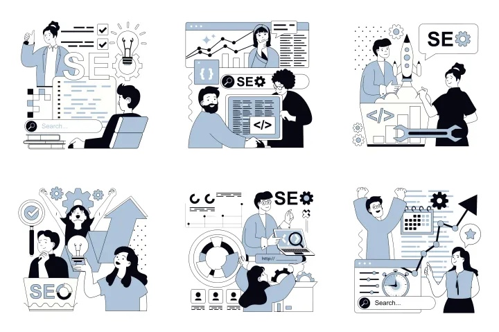 Ilustrasi Optimasi SEO dan Performa Website - Jasa Pembuatan Landing Page Google Friendly